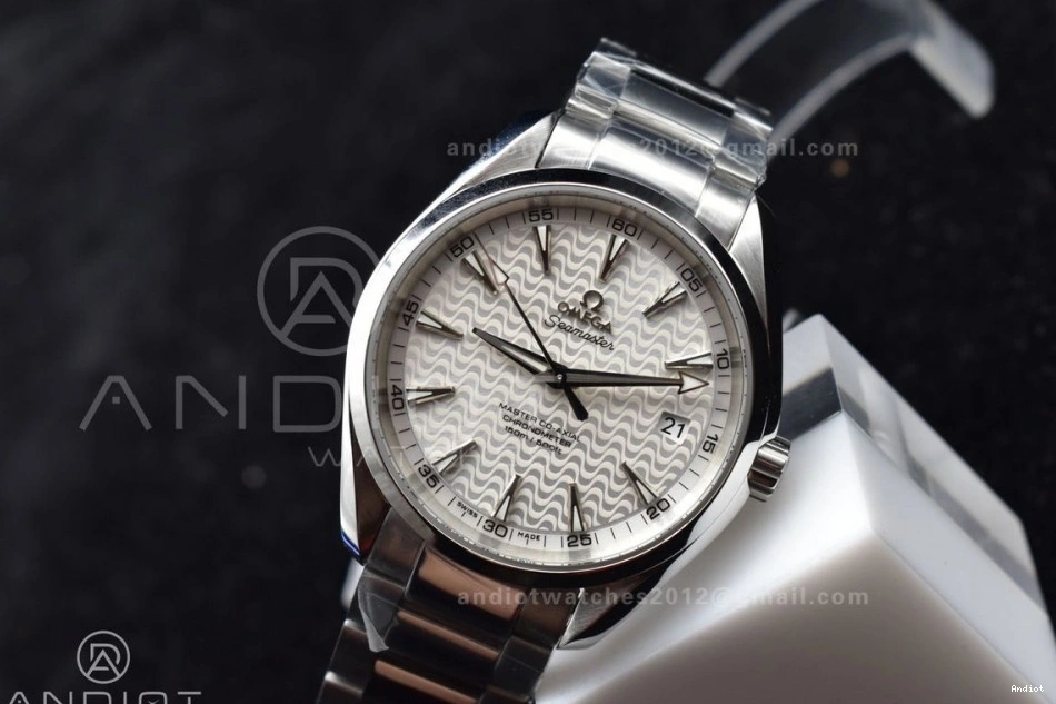 SS A8500 Aqua 1:1 VSF Best White Edition Dial Terra On Waved SS Bracelet 150M 0601